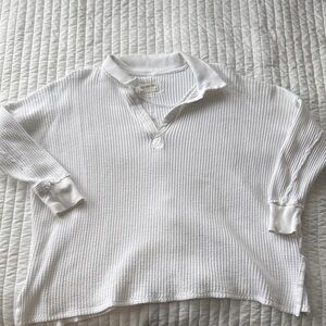 We The Free - White Waffle Oversized Knit Top - sz small